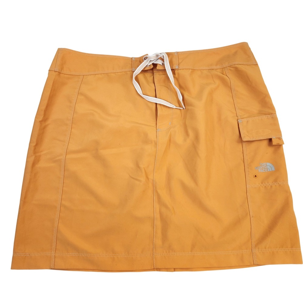 North Face Womens Size 12 Orange Cargo Skirt Lightweight Hiking Sporty Unlined